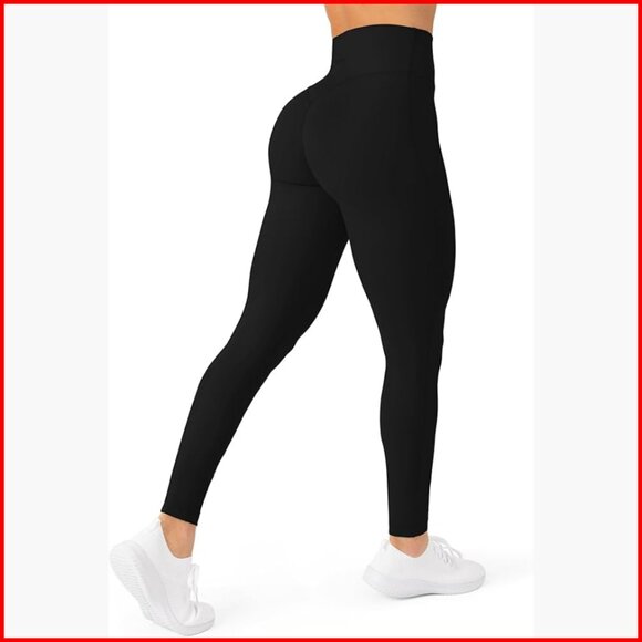 High Waisted Workout Leggings No Front Seam Full Length Nylon Blend